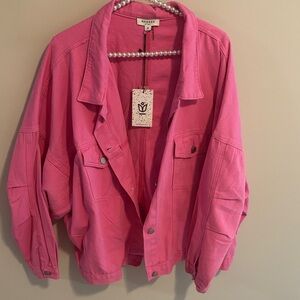 Andree hot pink Jean Jacket for Women 2x nwt